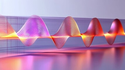 Fototapete - Abstract Waves: A mesmerizing, photorealistic illustration showcasing dynamic, colorful waveforms that pulse and undulate, conveying the concepts of energy and movement.