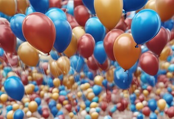 Wall Mural - festive background balloons holiday enjoyment party entertainment blue greeting day helium birthday colours flying balloon group ornate illustration confetti celebration joy image event glossy