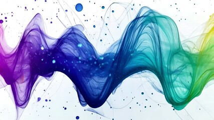 Poster - abstract colorful wave: a vibrant display of swirling, translucent, and rainbow-colored wave, creati