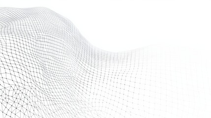 Vector Wireframe Background with Polygon Mesh and Network Grid Pattern in White and Gray Gradient for Tech and Digital Marketing Design