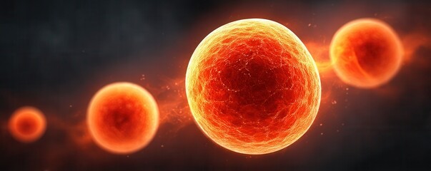 a vibrant depiction of celestial bodies, showcasing glowing stars in a cosmic setting, emphasizing t