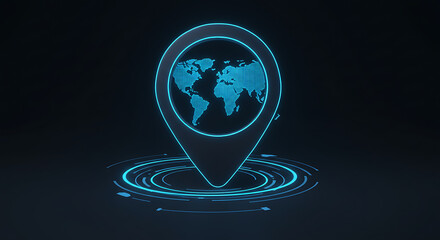 blue globe on black background