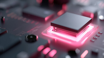 Poster - Computer chip technology processor motherboard cpu circuit board microchip semiconductor it hardware