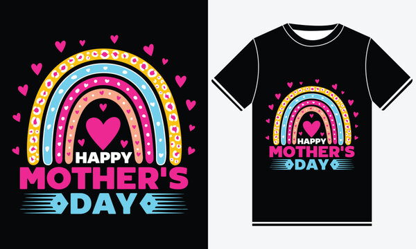 Happy Mother's Day T-shirt Design, Mother Vector, Sunday Mother Daughter Typography, Mug Print, Appreciation Mother's Day T-shirt Design Template Print.