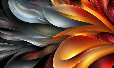 Wall Mural - Dynamic Abstract Design with Colorful Flowing Shapes and Textured Patterns in a Fluid Motion Composition