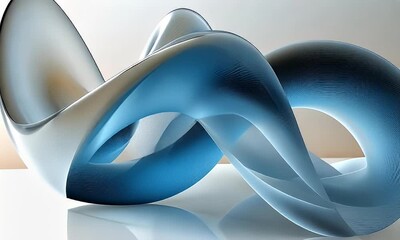 Wall Mural - Dynamic Abstract Waves of Fluid Motion in an Elegant Light Gray and White Color Palette