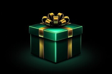 Poster - Elegant design featuring a box outlined in gold against a dark background for a luxurious look