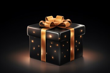 Poster - Elegant box with gold trim against a dark background for a touch of luxury and sophistication