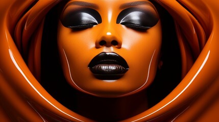 Poster - Captivating light reflections illuminating a face with radiant highlights and soft shadows
