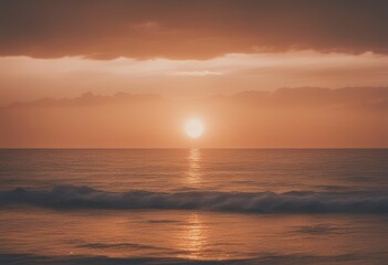 Wall Mural - toned sunrise orange color coast sicily near beautiful natural sea over background cloud landscape scenic sunlight dusk morning beach abstract horizon wave sun vacation dawn ocean sunset yellow
