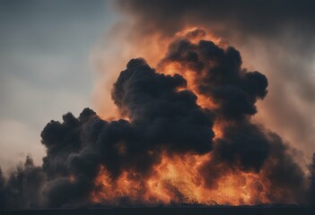 Wall Mural - fire black cloud after air dynamic concept mist elegant motion explosive fog smoke explode creativit