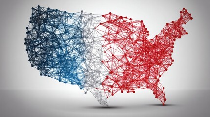 Poster - The united states illustrated with a detailed map of the united states in a modern and abstract style