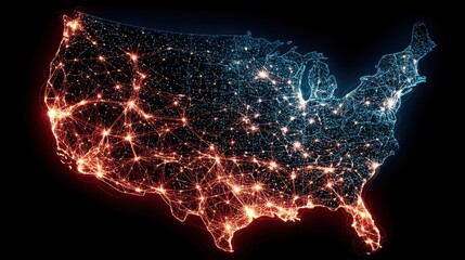 Poster - The united states showcased with a comprehensive map of the united states in a contemporary design format
