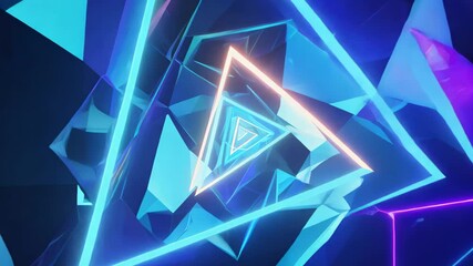 Poster - Vibrant Digital Abstract Polygonal Background with Cool Hues and Geometric Patterns