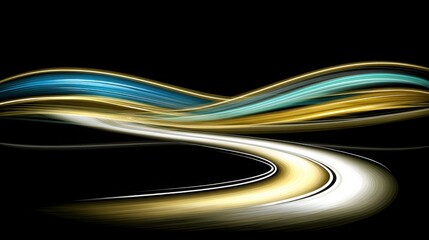 Poster - Roadway illuminated by a wave of light symbolizing journey, motion, and the path ahead in life