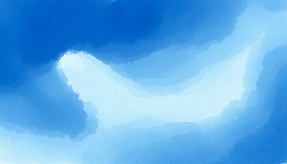 Wall Mural - watercolor painting bright blue sky at the day with soft gradations