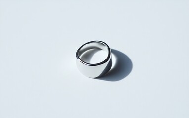 Poster - Silver Cylinder Ring on White Background