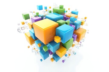 Colorful Cubes Abstract Design