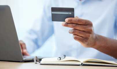 Aufkleber - Online payment with credit card, shopping or buying products on a laptop from a internet, web or cyber retail store. Customer, client or business man making purchase using electronic banking closeup
