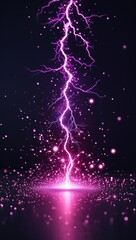 Wall Mural - Pink to Purple electricity sparkles glow on plain black background illustration design