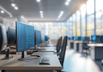 Modern computer lab interior