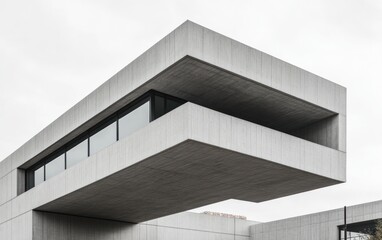Poster - Modern Gray Concrete Building with Geometric