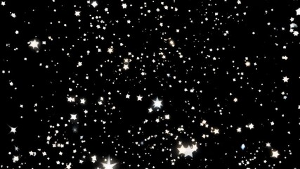 Wall Mural - aesthetic stars light effect animated overlay, transparent 4k video, alpha channel, prores 4444