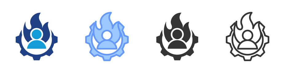 Poster - Motivation icon set multiple style collection