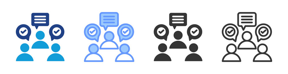 Poster - Interpersonal Skills icon set multiple style collection