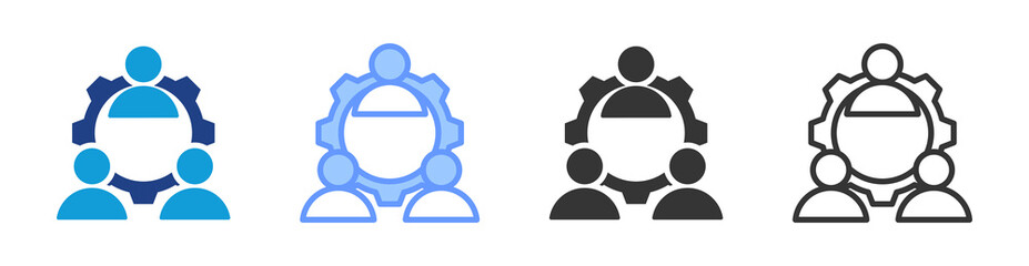 Poster - Collaborate icon set multiple style collection
