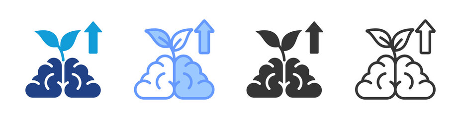 Poster - Growth Mindset icon set multiple style collection