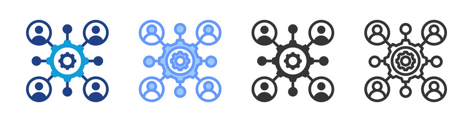 Poster - Human Management icon set multiple style collection