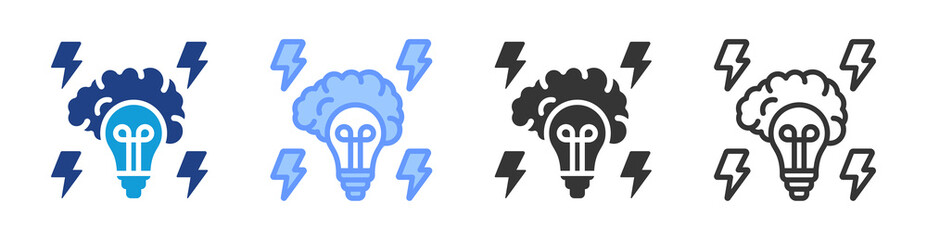 Poster - Brainstrom icon set multiple style collection