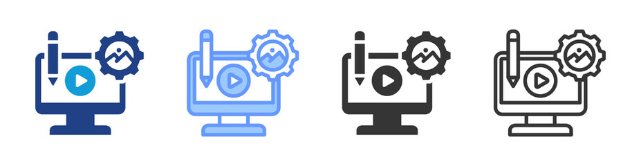 Aufkleber - Content Management icon set multiple style collection