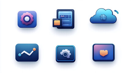 Fototapete - Modern ui ux design icons set for app development and website interface design with trendy vector style
