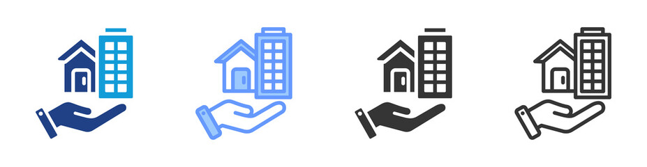 Poster - Property Management icon set multiple style collection