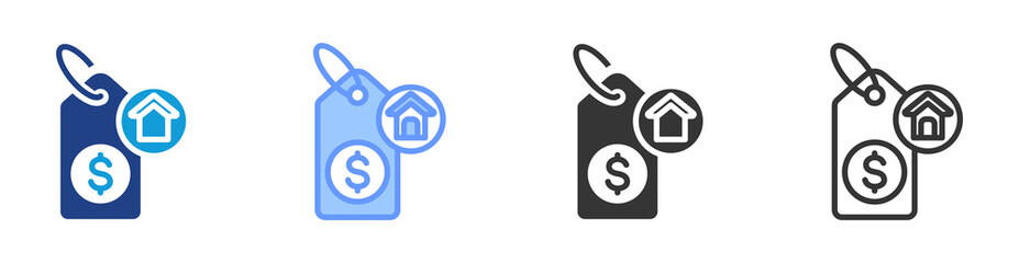 Aufkleber - House Pricing icon set multiple style collection