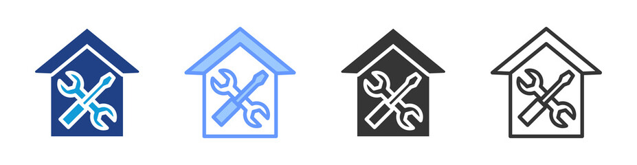 Poster - Home Repair icon set multiple style collection