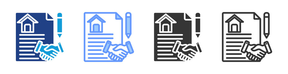 Poster - Contract icon set multiple style collection