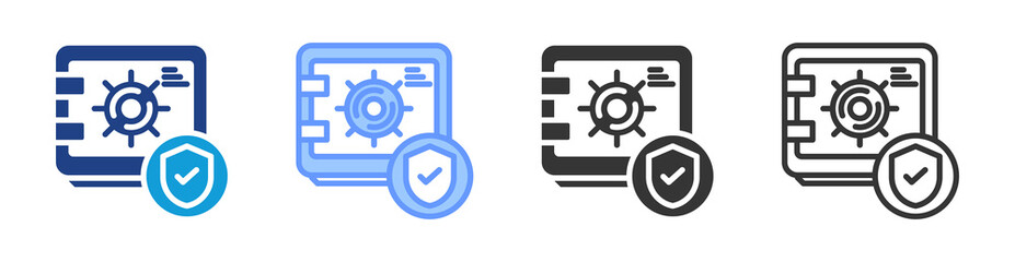 Aufkleber - Safe Deposit icon set multiple style collection