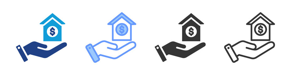 Poster - Mortgage icon set multiple style collection