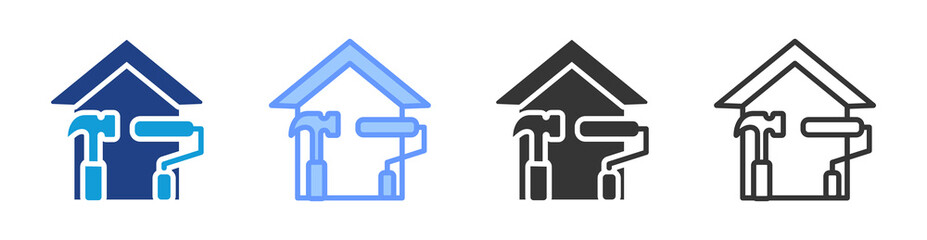 Aufkleber - Renovation icon set multiple style collection