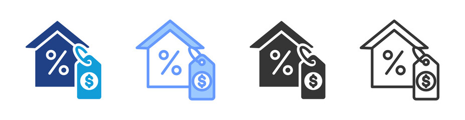 Poster - Property Discount icon set multiple style collection