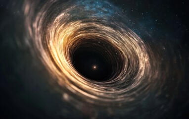 Poster - Cosmic Vortex Golden Spiral Galaxy and Black Hole