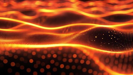 Poster - Fiery Abstract: An abstract composition of flowing energy waves and particles, rendered in vibrant fiery tones. This visual spectacle encapsulates the dynamic essence of change, motion.