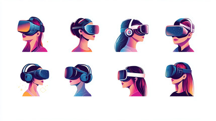 Poster - Virtual reality vr headset technology innovation gaming metaverse digital experience concept illustration