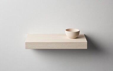 Poster - Beige Bowl on Light Wood Shelf