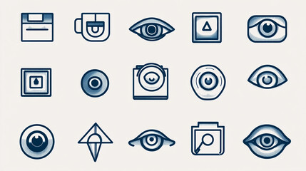 Poster - Collection of abstract icons vector design for web ui ux design and mobile app development graphic resource