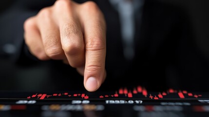 Poster - businessman analyzing forecast models with a focus on data trends and predictions using graphical re