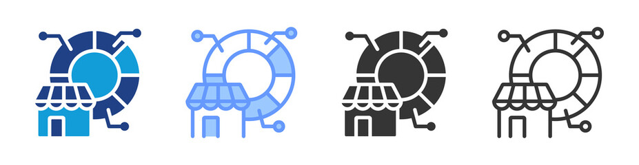 Poster - Market Allocation icon set multiple style collection